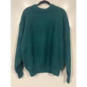 Vintage 1990s High Sierra Mervyns Men’s Chunky Knit Sweater Green Sz XL